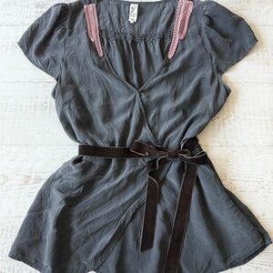 Floreat Charcoal Blouse Anthropologie